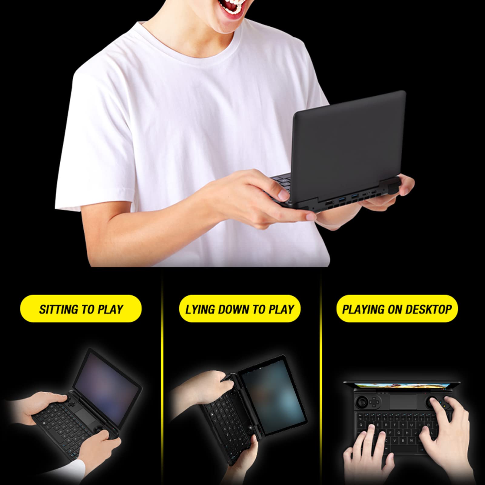VBESTLIFE Micro PC, 16G RAM i 1T ROM, 8-calowy mini laptop kieszonkowy, do I7 1195G7, laptop Micro PC do 11 Home, przenośna konsola do gier (EU)