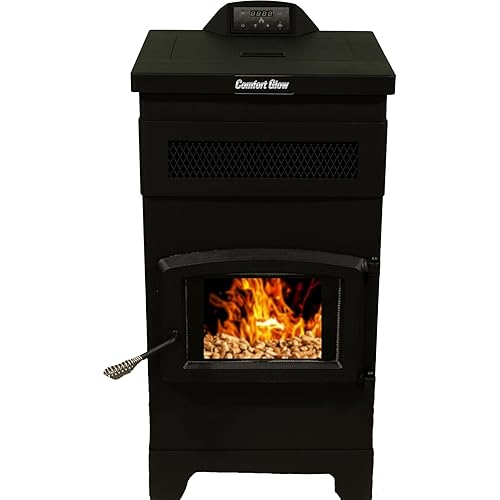 Comfort Glow Freestanding Heating Appliance - Heats Up To 2,200 sq ft, 60 lb Hopper, Digital Control Panel, Remote Control, 200 CFM Blower, Mobile Home Approved