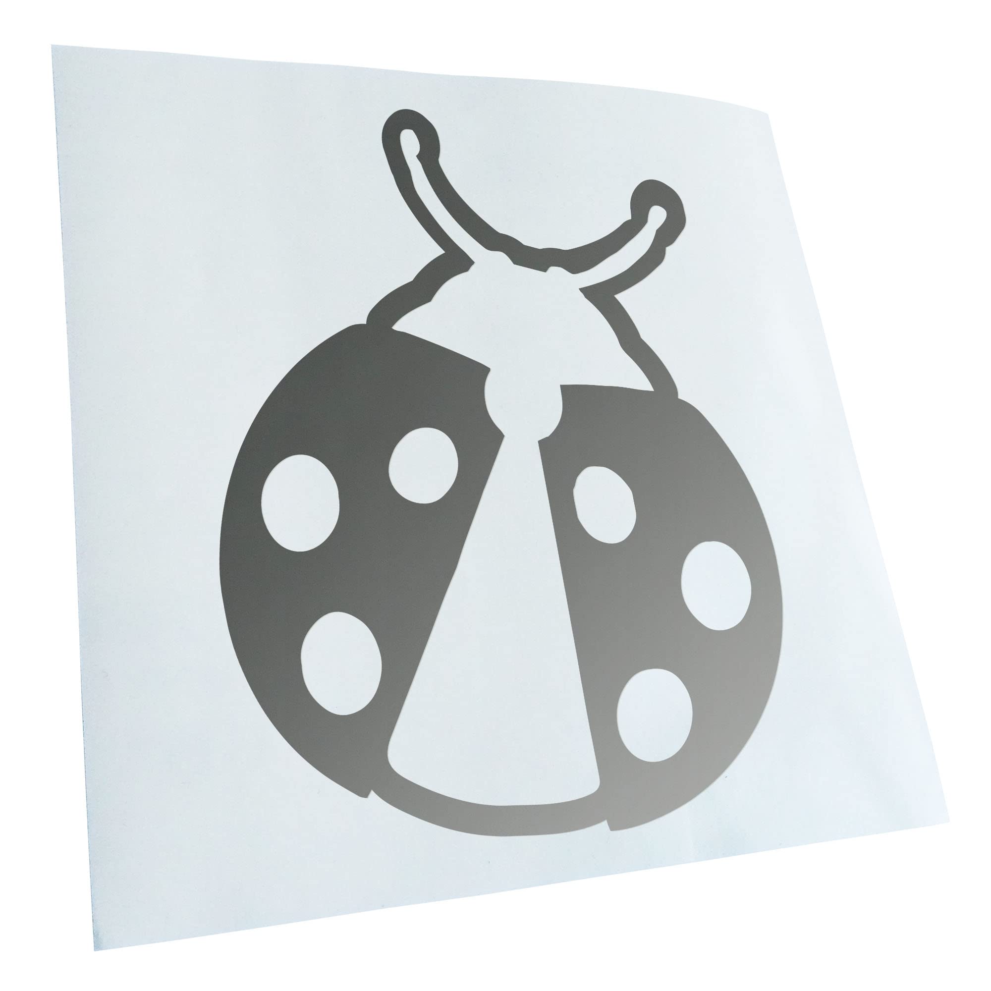 Kiwistar - Car Sticker - Silver - 40 x 31 cm Ladybird - Rear Window Car Sticker Weatherproof for Car Truck Moped Truck - Sticker Exterior Self-Adhesive Tuning Accessories for Window Vehicle Window