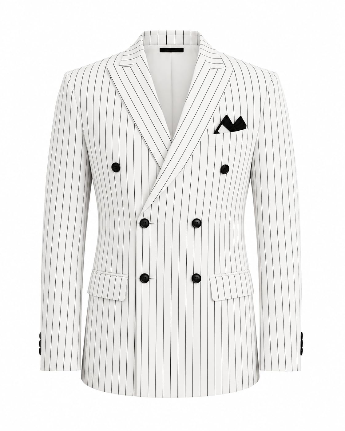 jk faishon Men's Ultra Premium Luxury Double Breasted Pinstripe Blazer | Formal Suit Jacket | Tailored Fit Designer Style Coat for Weddings,-picture-27
