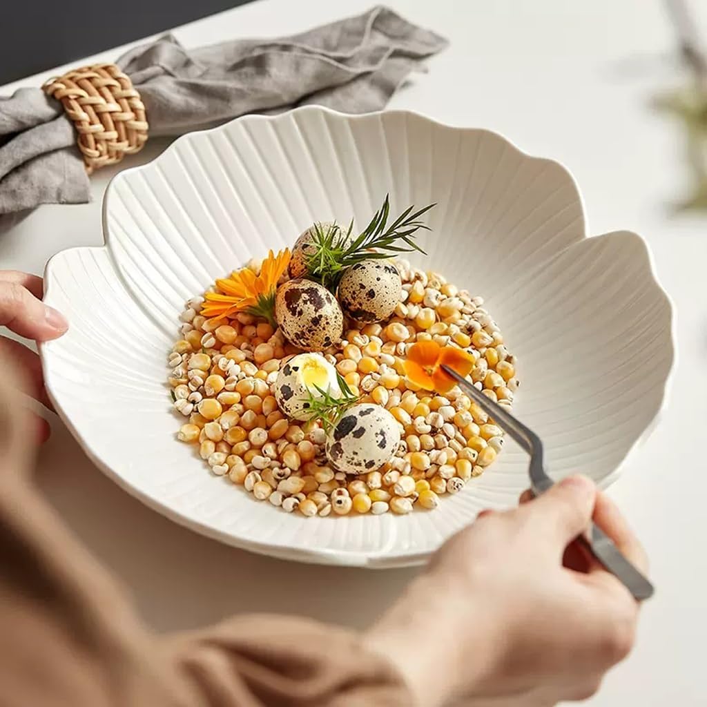 Saladier Ménage Assiette Bol en Céramique Nouilles Soupe Bol Fruits Salade Bol Salon Petit Déjeuner Table Légumes Bol Bol(M)
