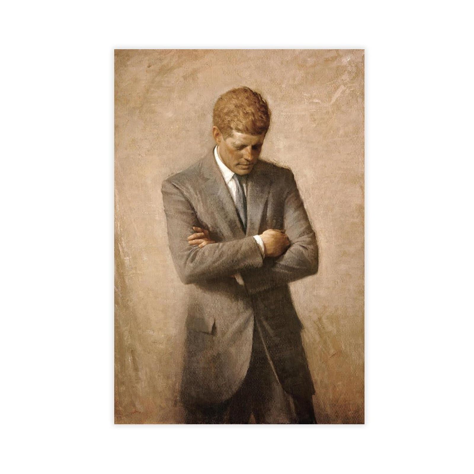 PIANK John F Kennedy Official Portrait Painting Canvas Art Poster And Wall Art Picture Print Modern Family Bedroom Decor Unframe 20x30inch(50x75cm)