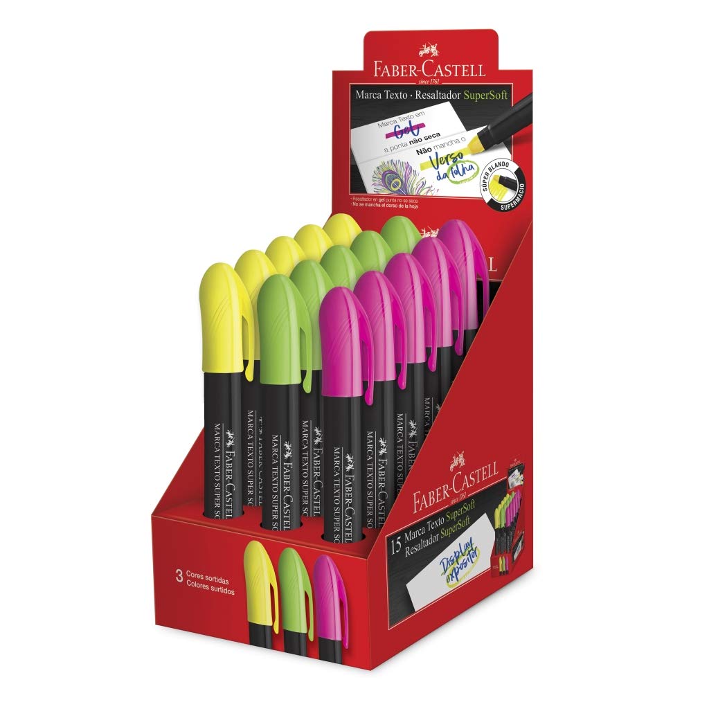 湯豆腐 Faber-Castell DS75 Display Pré Pack Destaca Texto Supersoft, Faber-Castell, DI/1557