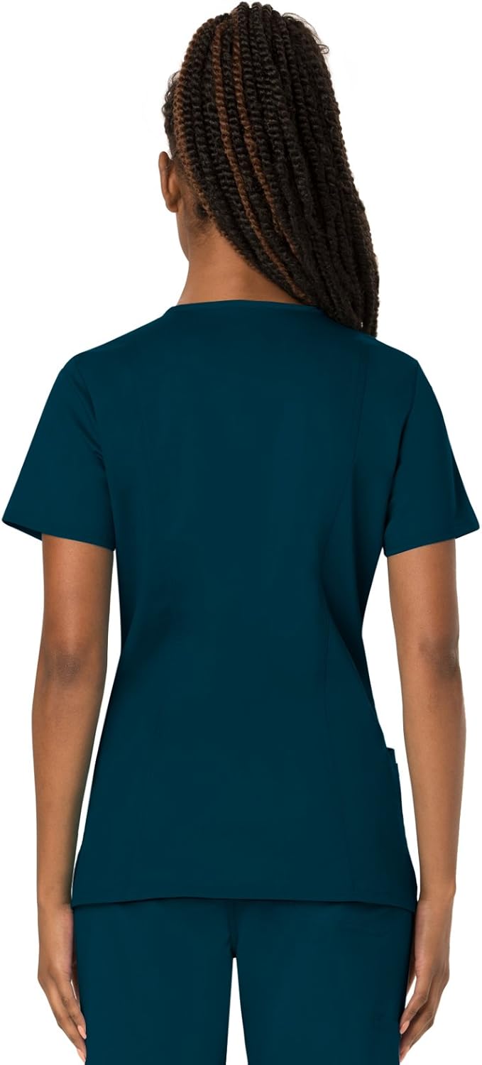 V-Neck Scrubs for Women Workwear Revolution, Soft Stretch, Easy Care WW620 X-Small Caribbean Blue