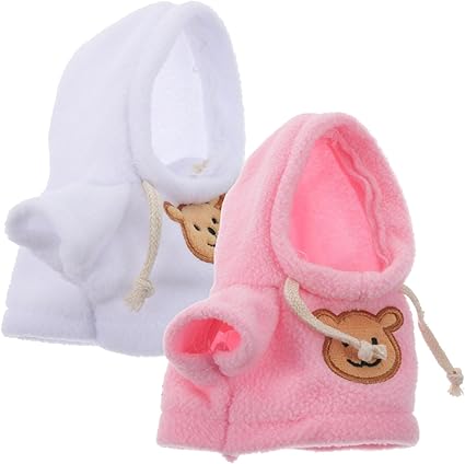 Toyvian 2pcs Small Plush Bear Doll Costume Stuffed Animal Outfit Girl Boy Plush Doll Hooded Sweater Clothes Cute Stuffed Animal Outfit Clothing for 6-8 Inch Stuffed Bears
