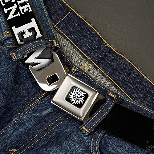 Buckle-Down Seatbelt Belt - SUPERNATURAL STOP THE SULLEN EMO CRAP Black/Gray/White - 1.0" Wide - 20-36 Inches in Length2