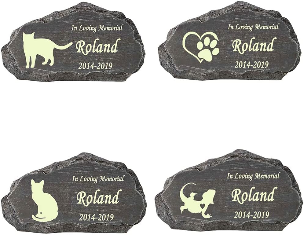Mountain Shape Dog Memorial Personalized Garden Stone, Pet Grave Tombstone,Loss of Pet Gifts,Customizable Name & Date for Dogs, Cats, Rabbits, Hamsters and All Other Animals