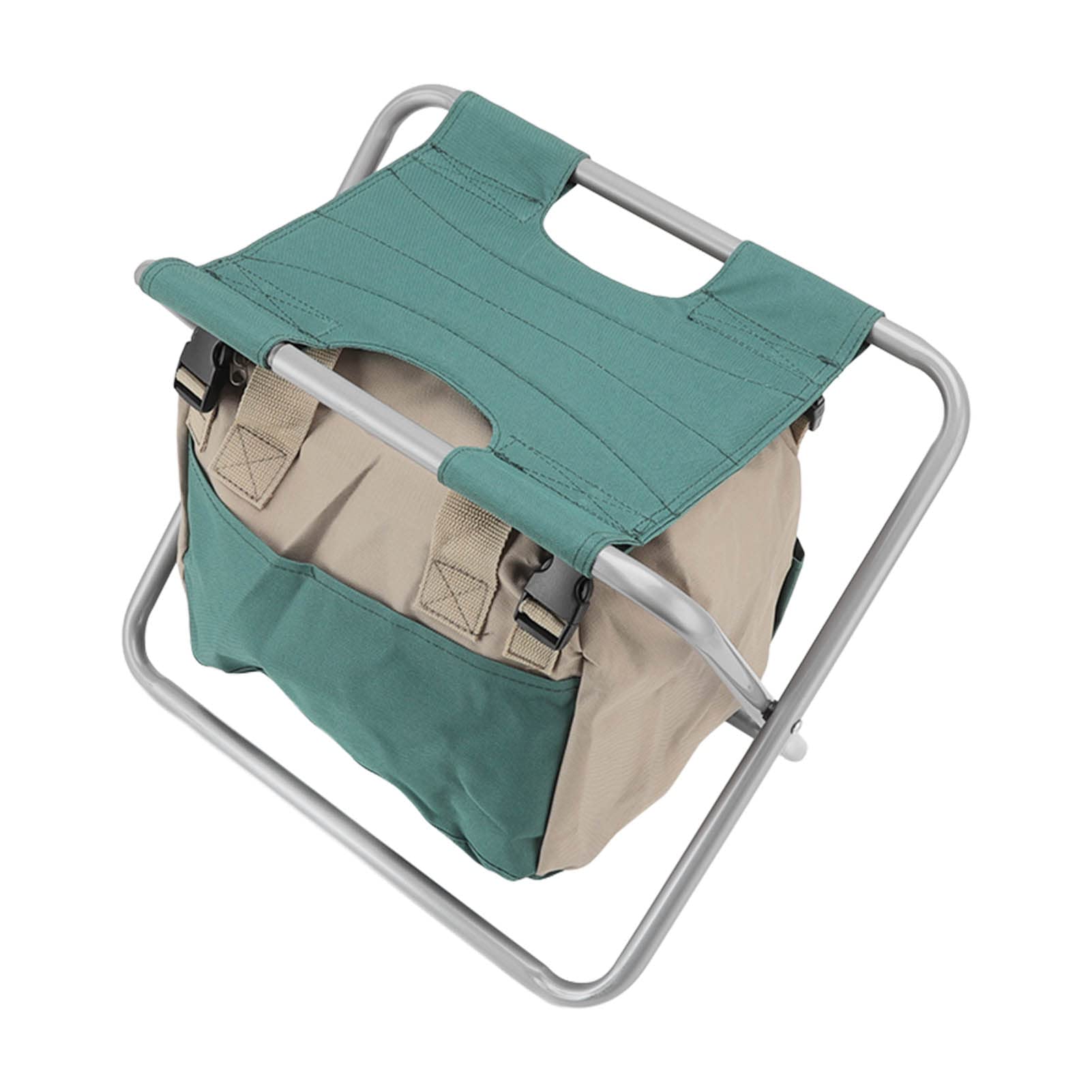Aramox Tabouret Pliant de Jardin, Chaise Pliante d'extérieur en Tissu Oxford 600D avec Sac de Rangement pour Outils Amovible, Siège Portable d'une capacité de 100 Kg pour Le Jardinage, la Pêche, Le