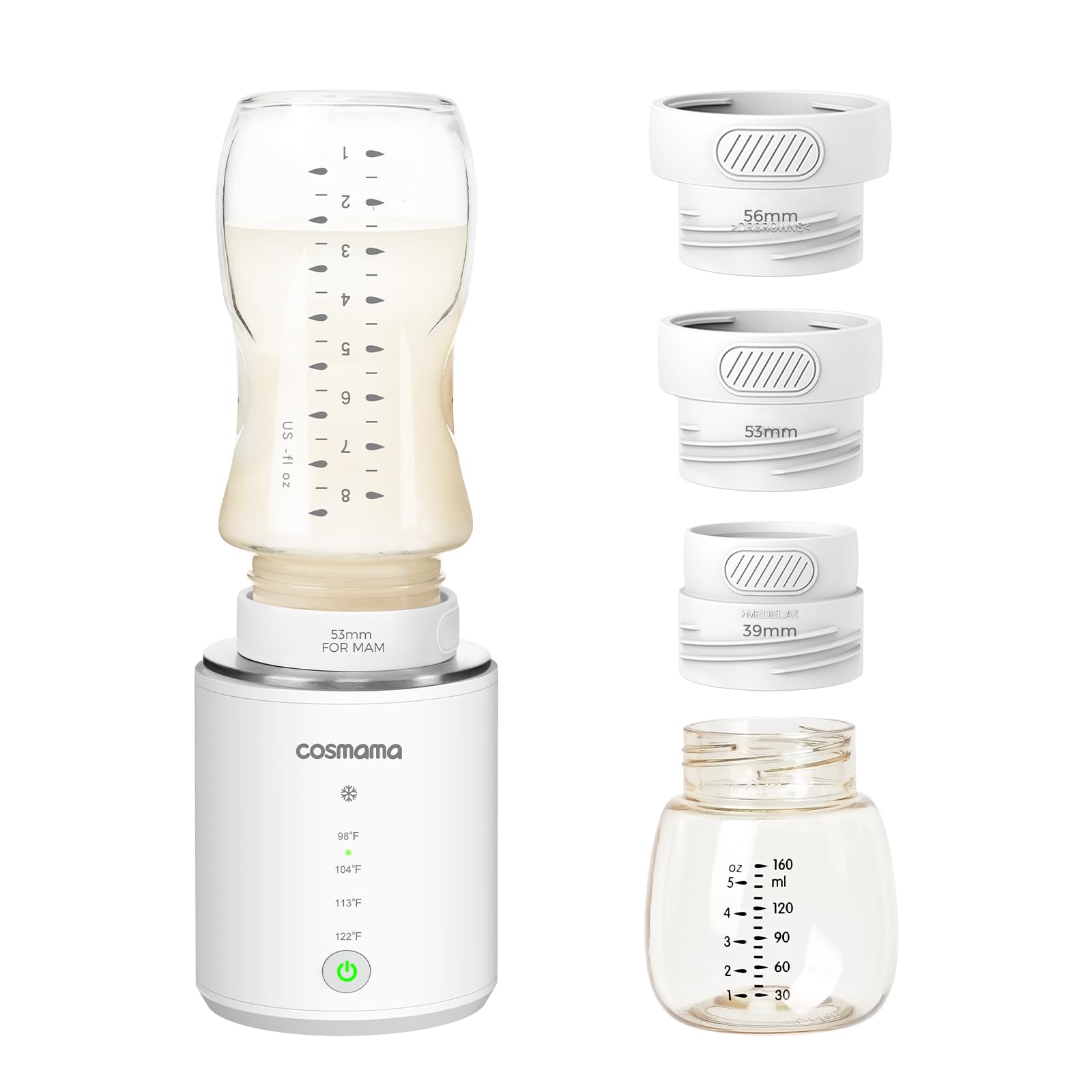 cosmama Portable Bottle Warmer for Travel, Comes with A Feeding Bottle,Warmer with Fast Heating, Safety Material Baby Bottle Warmer, Rechargeable