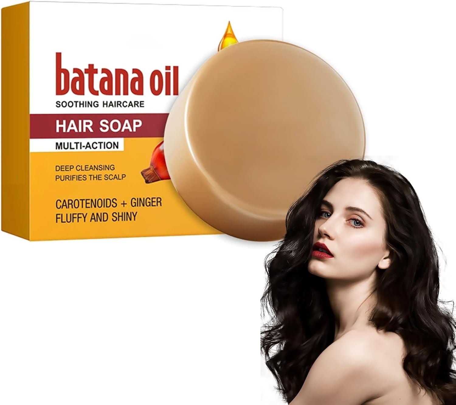 Boxiatil Batana Oil Hair Soap Bar – anti-haaruitval shampoo, natuurlijke haarverzorging met batana-olie voor gezond haar en stralende huid