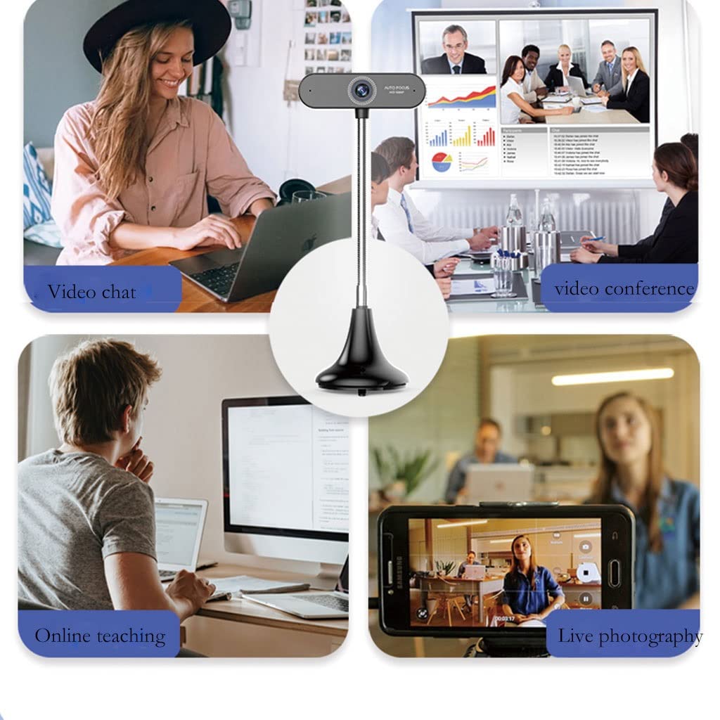 Kamera Internetowa Z Podwójnym Mikrofonem, Autofokus, Automatyczna Korekcja Światła, Kamera Internetowa USB Do Wideo, Nauczania, Przesyłania Strumieniowego I Gier，Do Laptopa