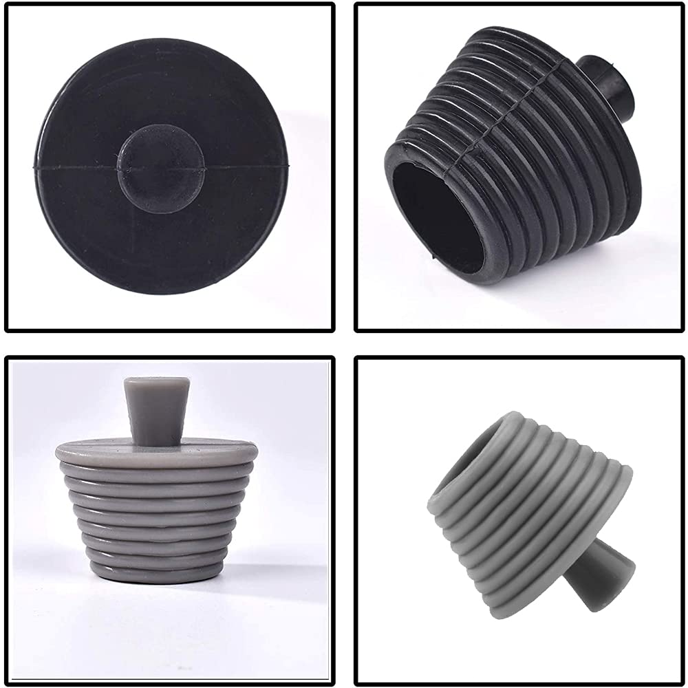 Set Di 6 Tappi Per Scarico In Silicone Universali - Per Vasca, Lavandino, Lavanderia, Colore Grigio