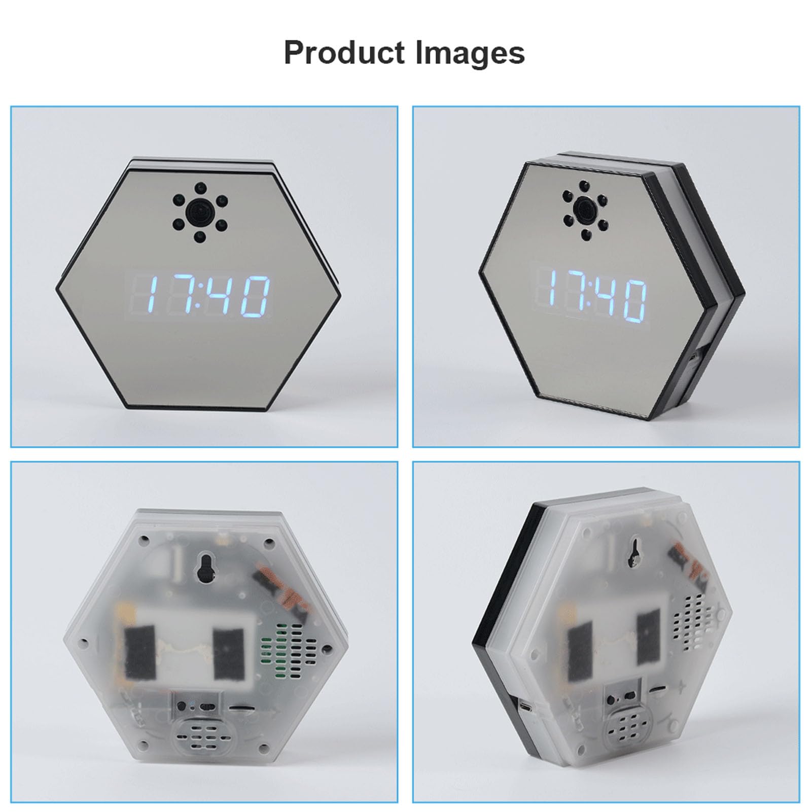 Caméra De Surveillance Intelligente, Caméra D'horloge WiFi HD 1080P sans Fil avec Vision Nocturne Et Détection De Mouvement Caméra Nounou sans Fil(黑色)