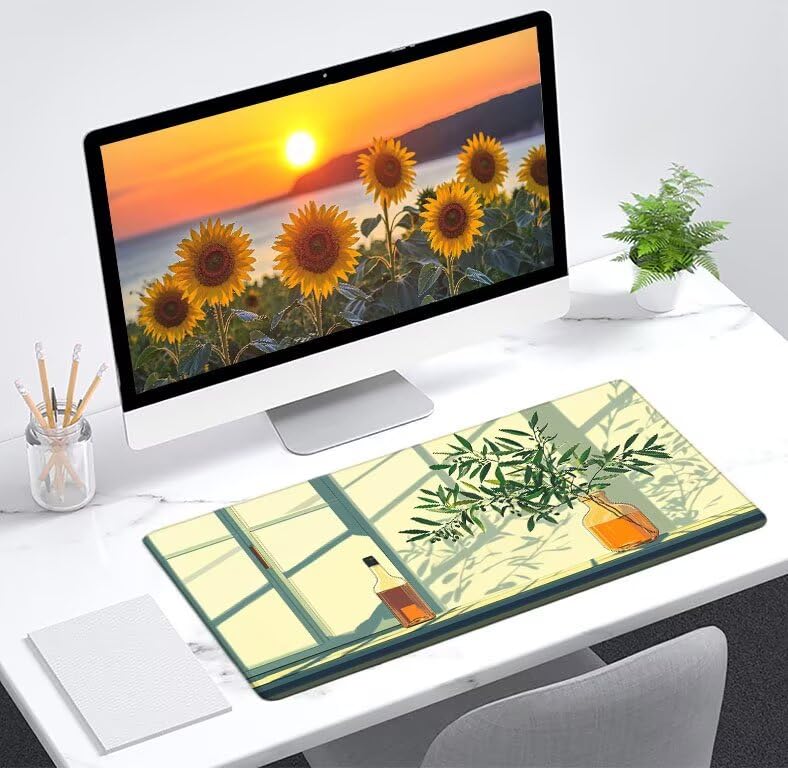 Alfombrilla ratón 800x400x3mm para mesa de ordenador con tapete de escritorio de plantas 2