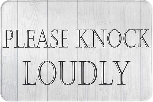 AimQurt Please Knock Loudly - Tapete para entrada, antideslizante, absorbente, resistente a la suciedad, tapete para el interior, para el hogar, AimQurt Please Knock Loudly - Tapete para entrada, antideslizante, absorbente, resistente a la suciedad, tapete para el interior, para el hogar,