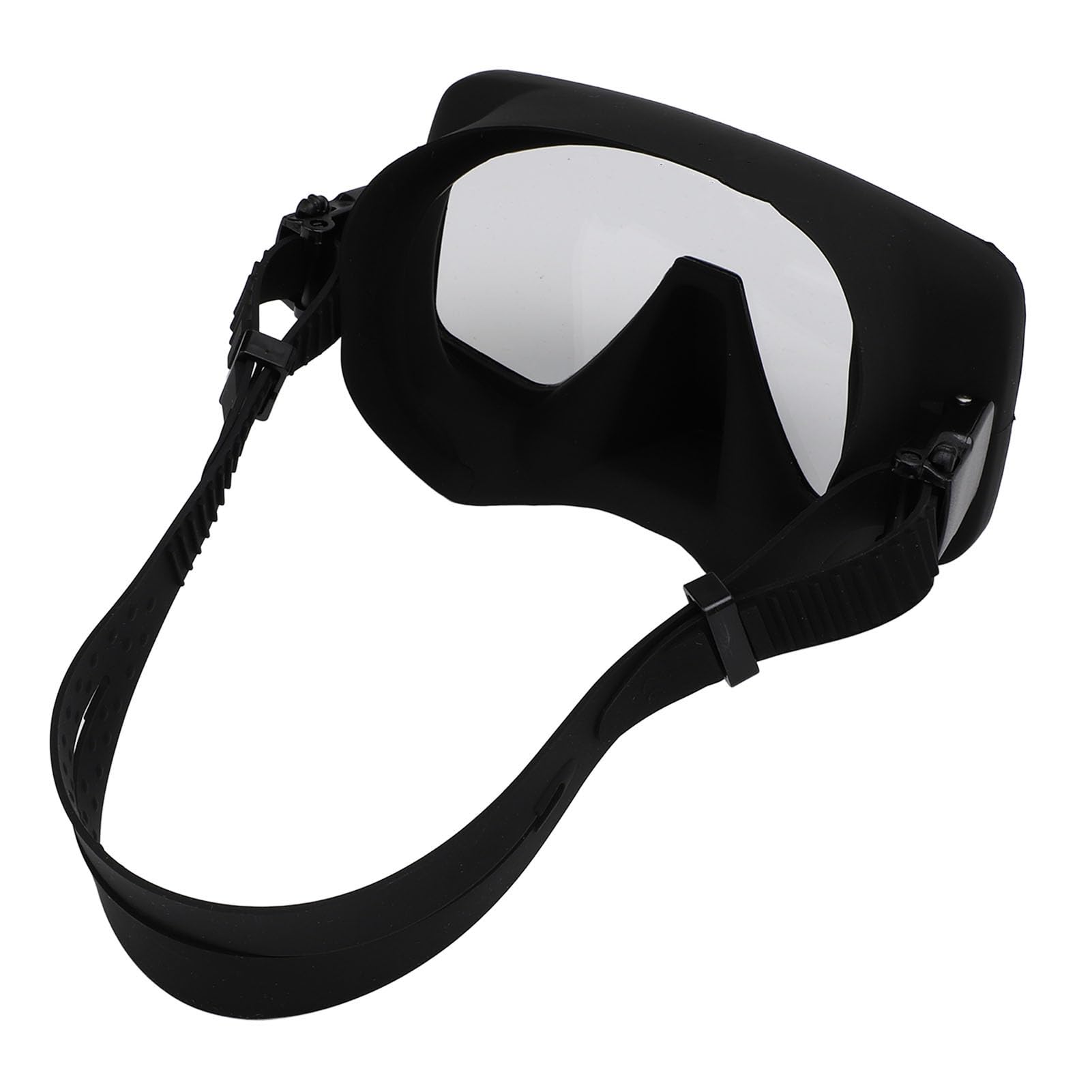 Schimer Gafas de Buceo Silicona Negra HD Vidrio Templado a Prueba de Fugas para Buceo y Snorkel 1 Unidad