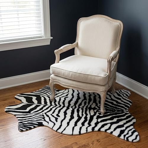 MustMat Cute Faux Zebra Print Rug Animal Print Rug Perfect