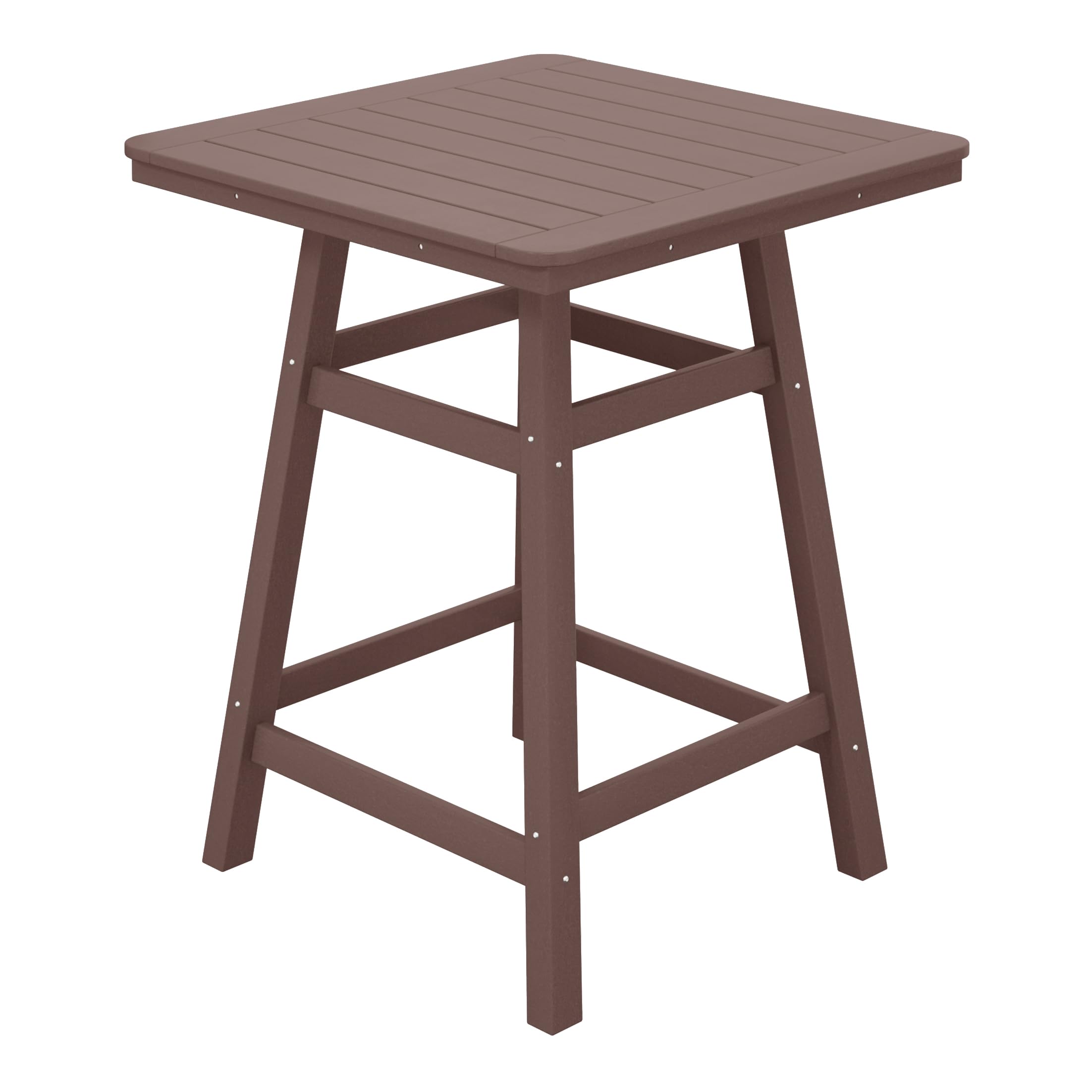 Costaelm Outdoor Bar Table, 37" Counter Height Square Patio Cocktail Bar Table with Umbrella Hole, Patio Bistro Dining Pub Table for Front Porch Deck