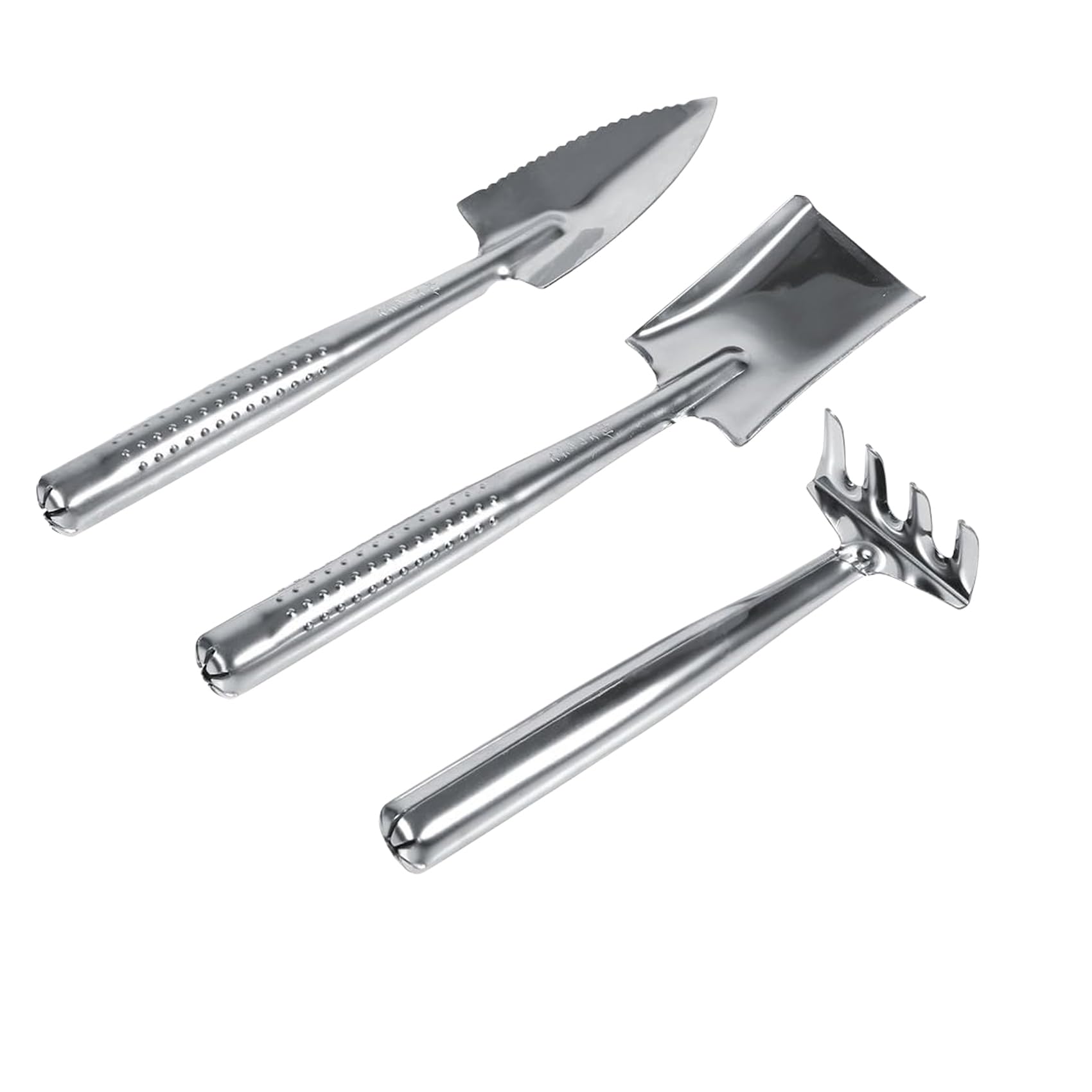 Gartenschaufel Set 3-teilig aus Edelstahl, Garten Schaufel Rake Home Digging Set Pflanzung Bonsai Tools Garten Schaufel