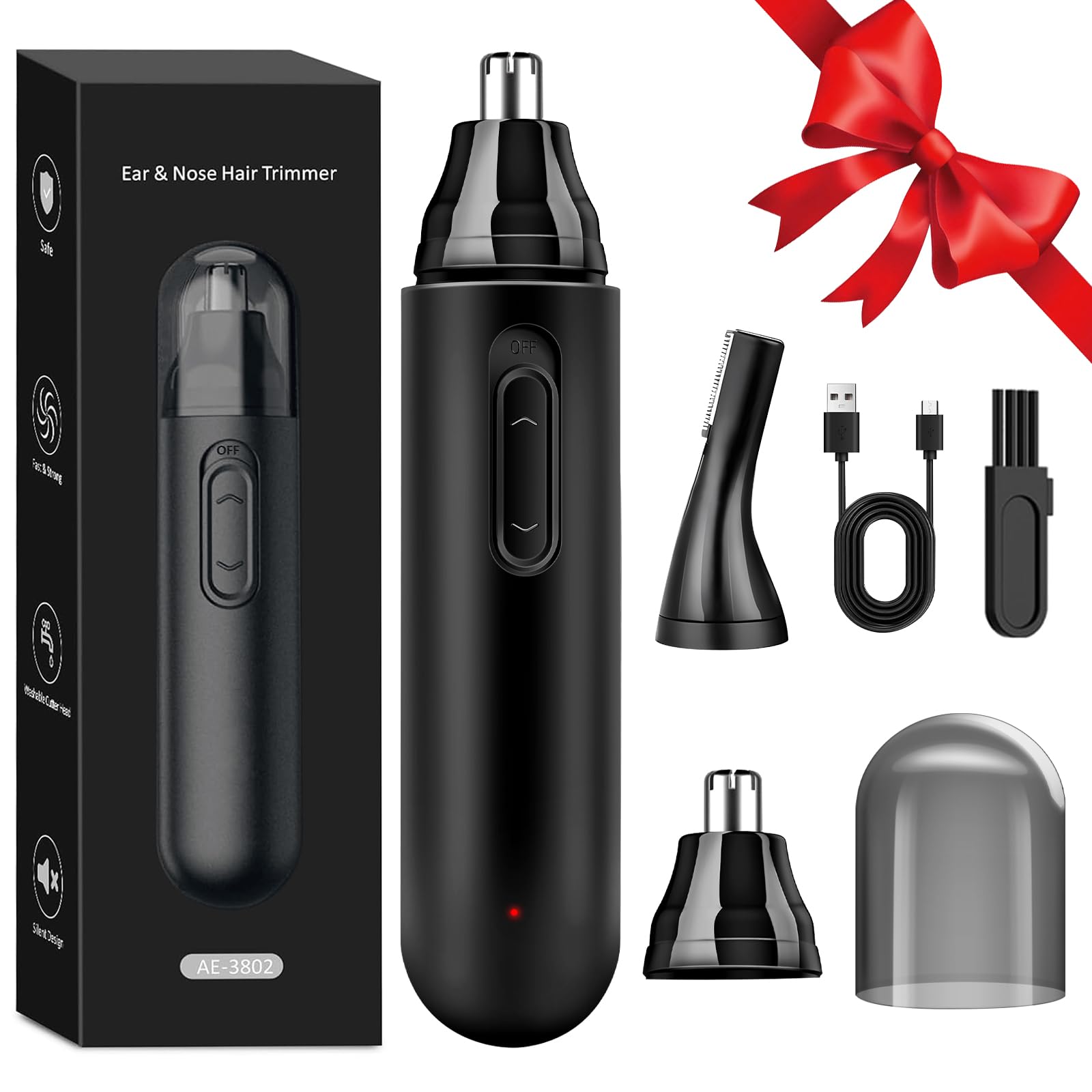 Trymer do nosa, strzyżenie włosów i uszu USB, ekran LCD, IPX7 trymer do uszu, maszynka do golenia nosa dla mężczyzn i kobiet