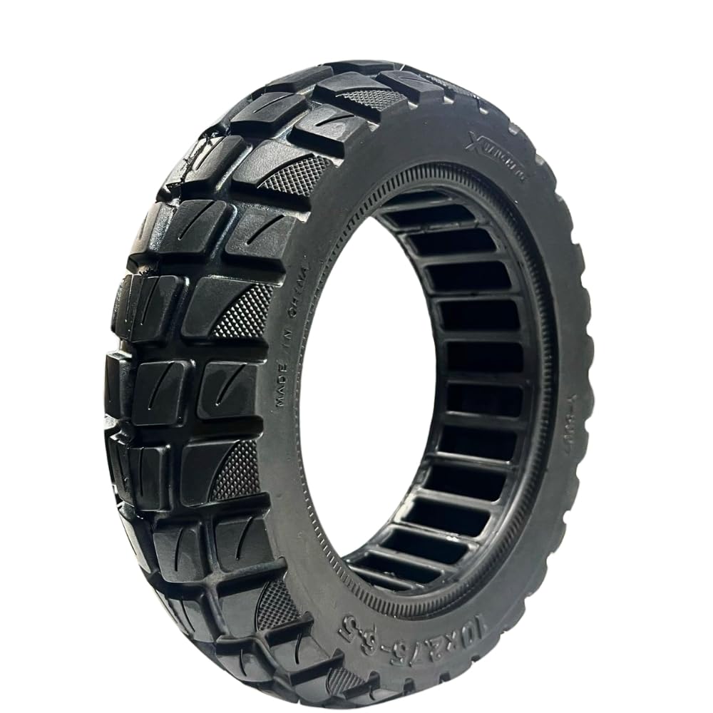 Size 10x2.75~70/65-6.5 Airless Solid Scooter Tire – Never Flat, Non-Puncture Tubeless Replacement for Max3, Evercross H5, Hover, and More