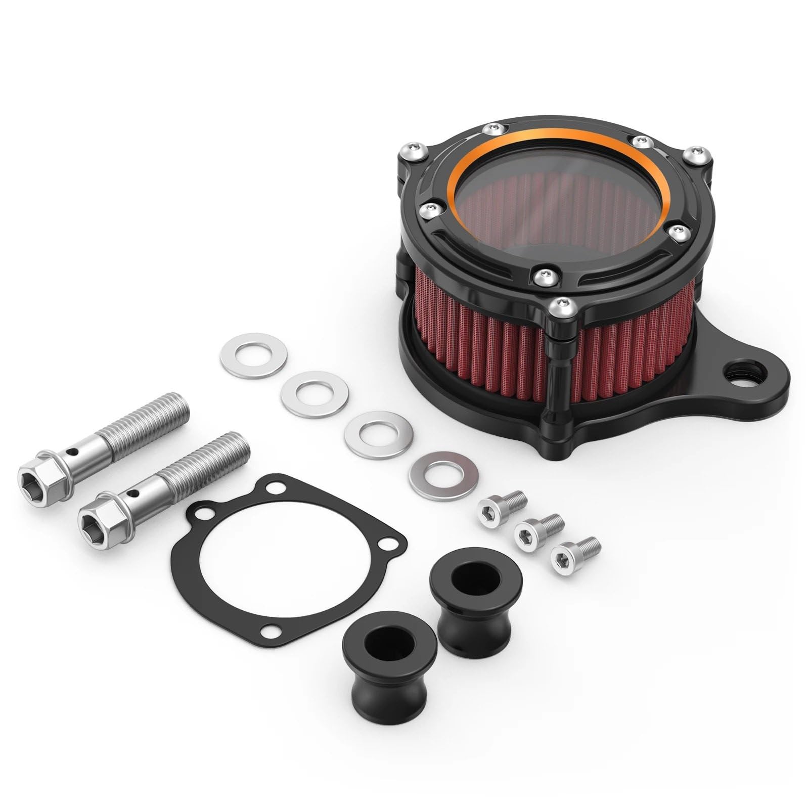 Zestaw filtra powietrza motocykl Pasuje do Harley Sportster 883 Low XL883L 2007-2010 filtr wlotowy filtra powietrza(Orange)