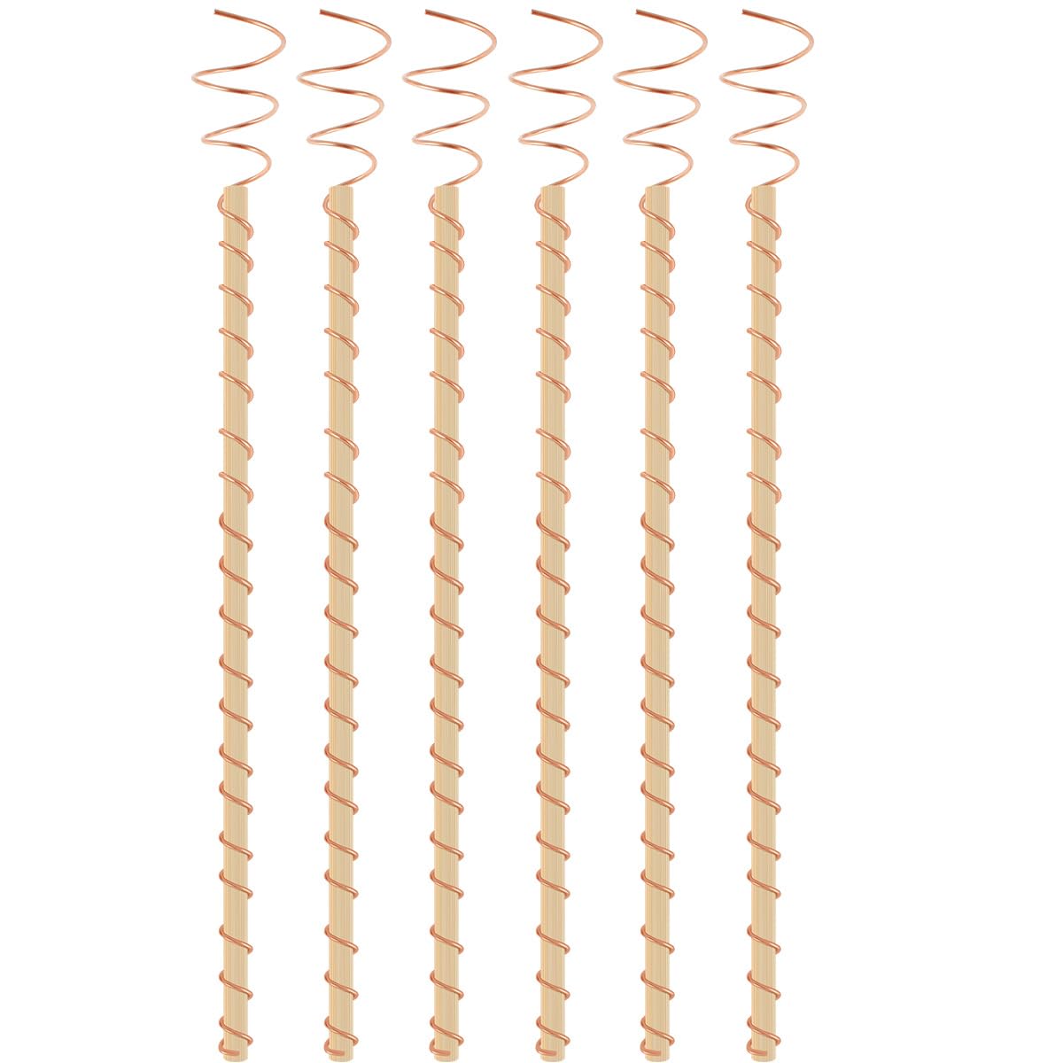 Electroculture Garden Stakes, 6 Pack Copper Garden Stakes, Electroculture Gardening Copper Coil Antennas High-Yield, Eco-Friendly for Growing Garden Plants and Vegetables