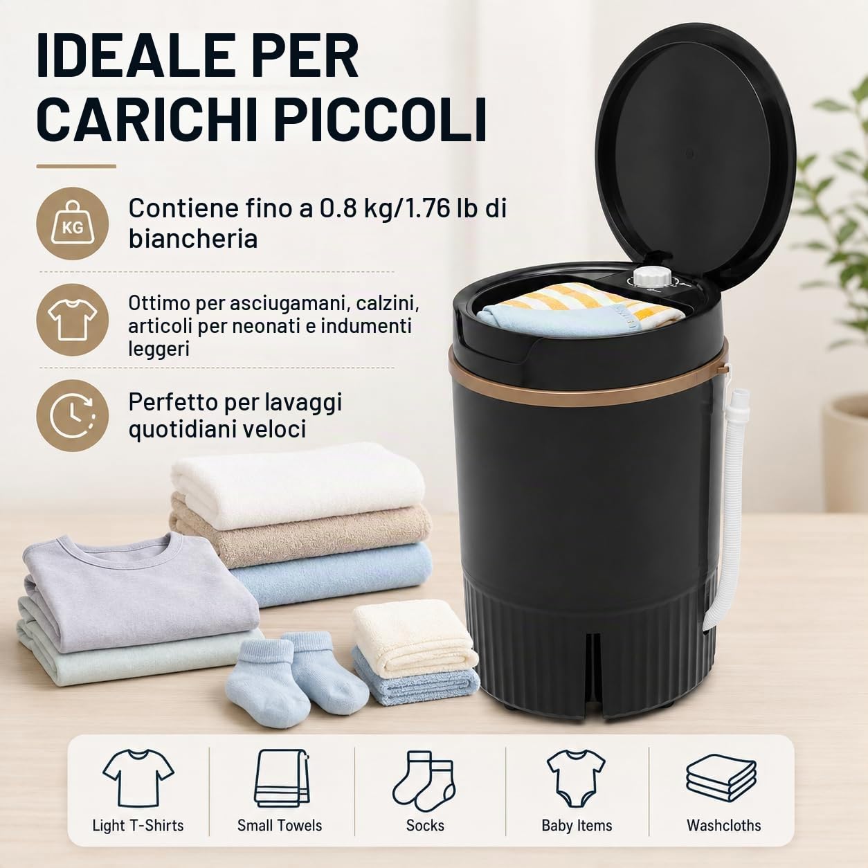 Lavatrice Portatile Mini Lavatrice 4,5L Lavatrice Da Campeggio Con Centrifuga E Cesto Di Disidratazione Lavatrice Piccola Lavatrice Da Viaggio,Usato Per Famiglie, Alberghi, Campeggi