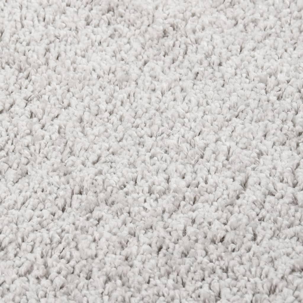 Tapis shaggy à poils longs avec dessous en latex antidérapant, facile d'entretien, confortable, pour chambre à coucher, couloir et salle à manger, gris clair, 140 x 200 cm