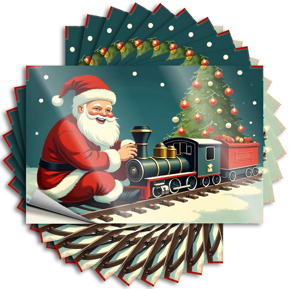 Book Sticker, Custom Garage Santa Claus is Pulling A Christmas Train. | Funny Quote Sports Decals(6X9CM)