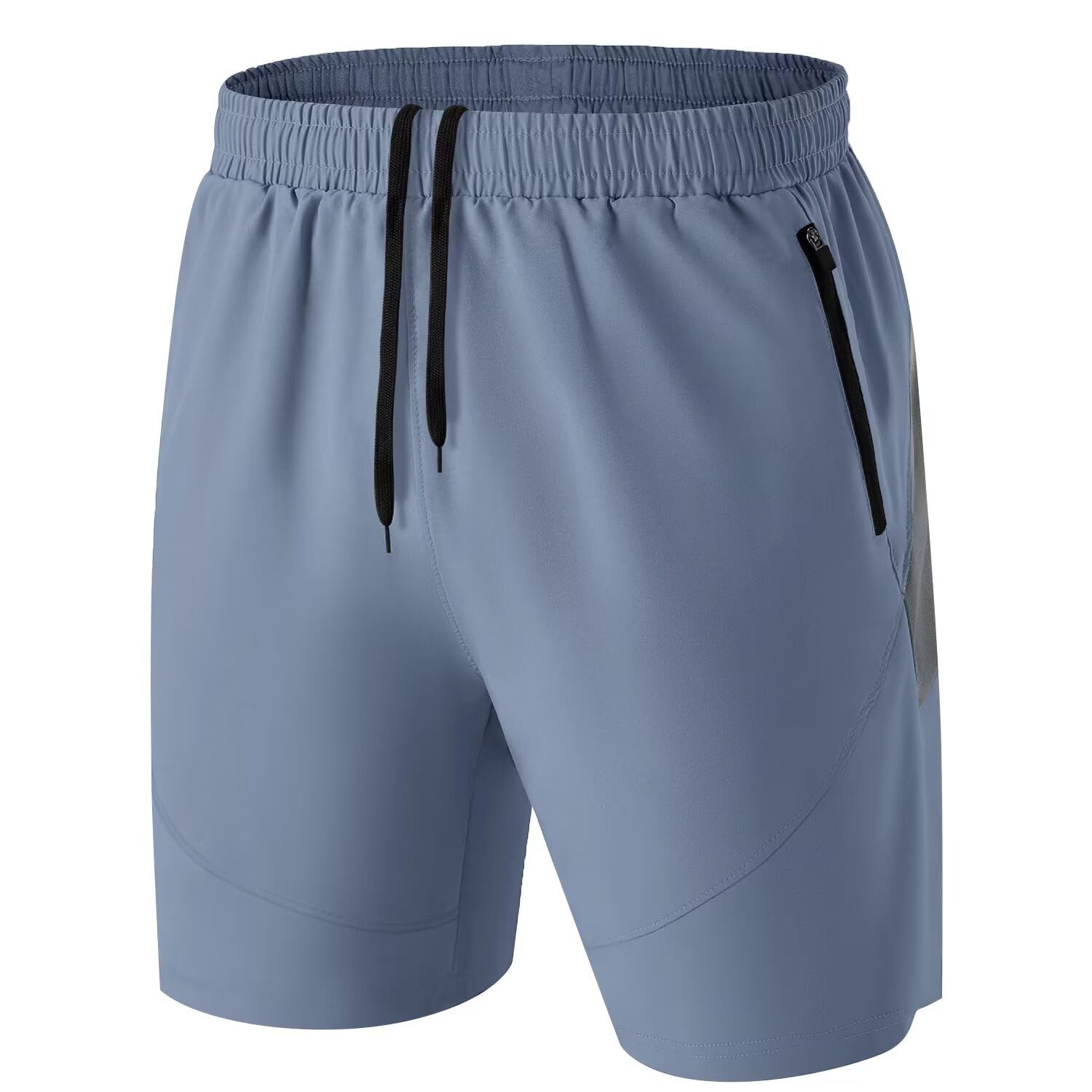 HMIYA Herren Sport Shorts Kurze Hose Schnell Trocknend Sporthose Leicht mit Reißverschlusstasche(Arona Blau,EU-XL/US-L)