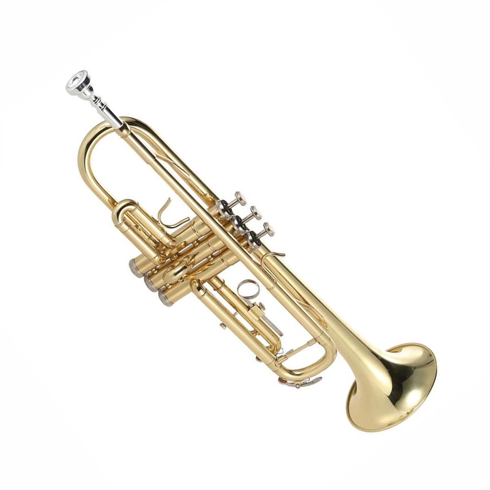 Standard Trąbka Trąbka Bb Płaski Mosiądz Złoty Malowany Wykwintny Trwały Muzyczny Miedziany Instrument Rękawiczki Pasek Etui