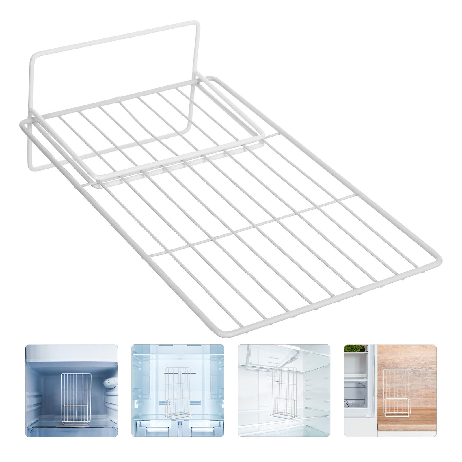 COLLBATH Separador para Congelador de Hierro Blanco para Organizar Cajas de Helados 2 Piezas Estructura de Malla, Resistente y Expandible en Hogares y Congeladores Comerciales