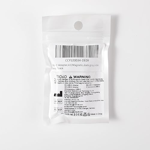 Miniatura 10 de MoKo Adaptador magnético USB C 2 unidades 24 pines ángulo recto de 90 grados USB 4 tipo C macho a USB-C hembra con PD 100 W carga rápida 40 Gbps 8 K