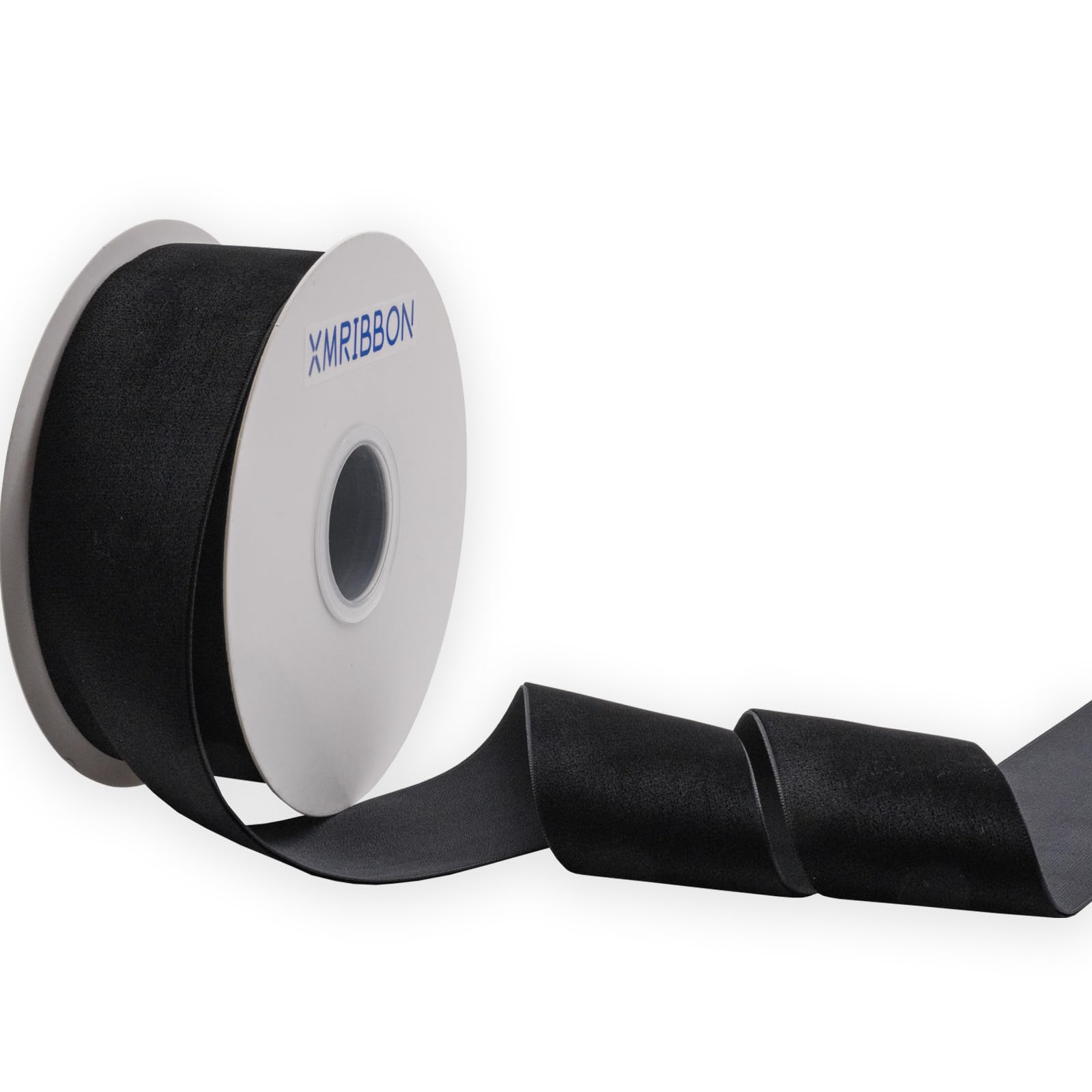 XMRIBBON Black Velvet Ribbon Single Sided,2 Inch by 10 Yards Spool — image 1
