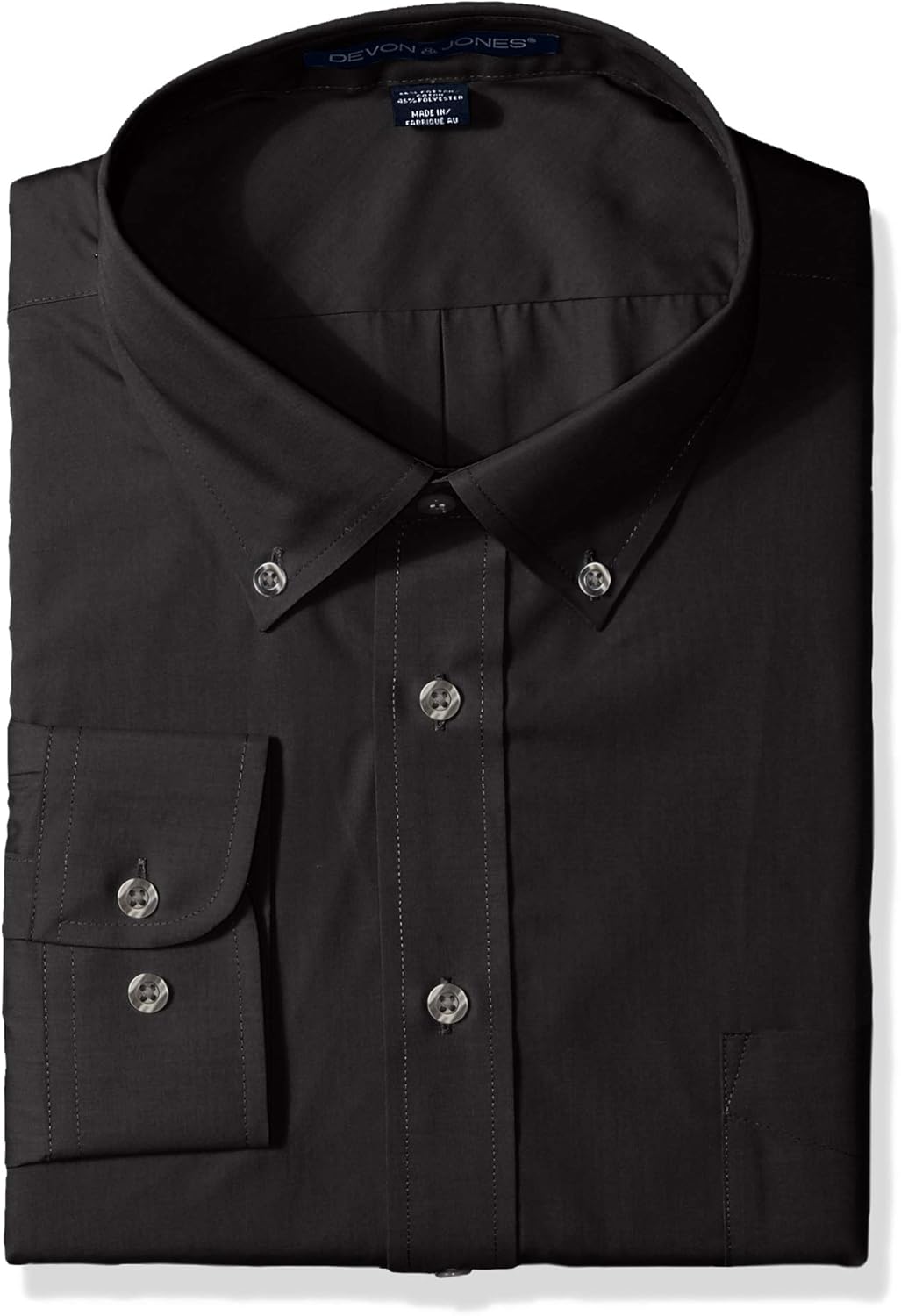 D & Jones Men's Solid Perfect Pima Interlock Polo X-Small Black