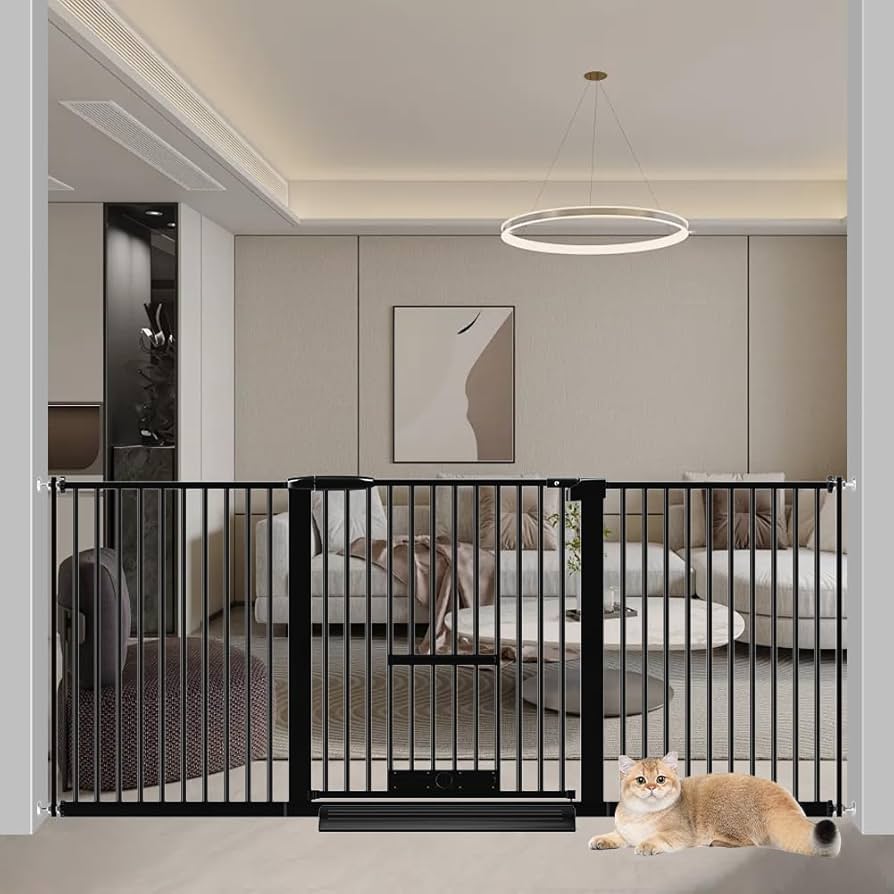 Amazon.co.jp: Seogva ペットゲート 3.5cm柵間隔 ペットドア付き