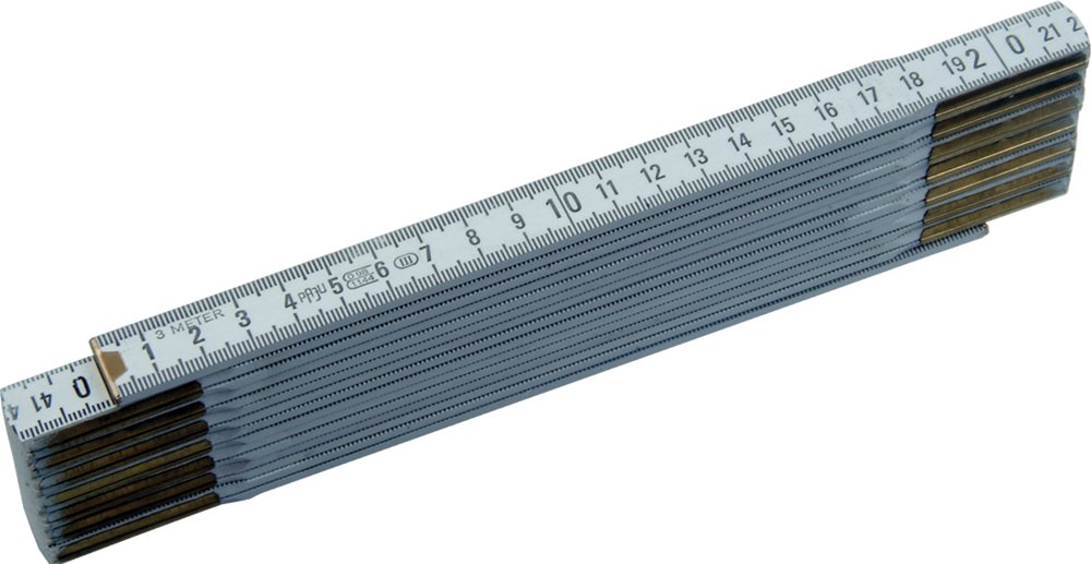 LSR TOOLS 0410103 Folding Ruler 3 m White Wood 15 Links Duplex Scale