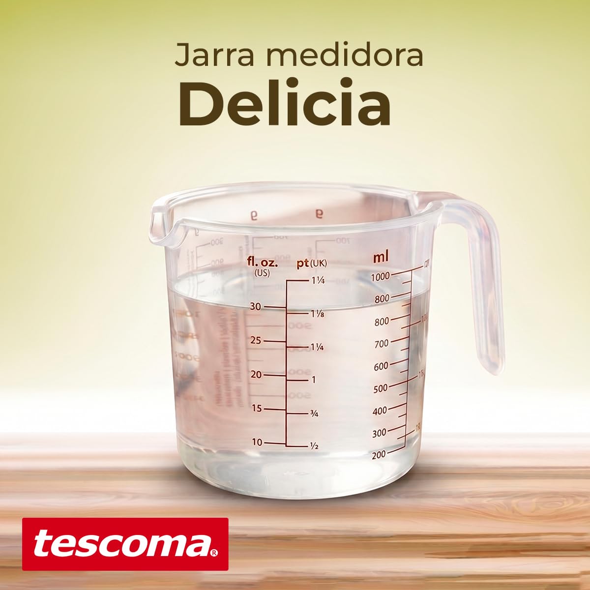 Tescoma - Jarra Medidora con Vertedor Delicia 0,5L – Vaso Medidor de Plástico - Ligera - Fácil de Usar en Cocina