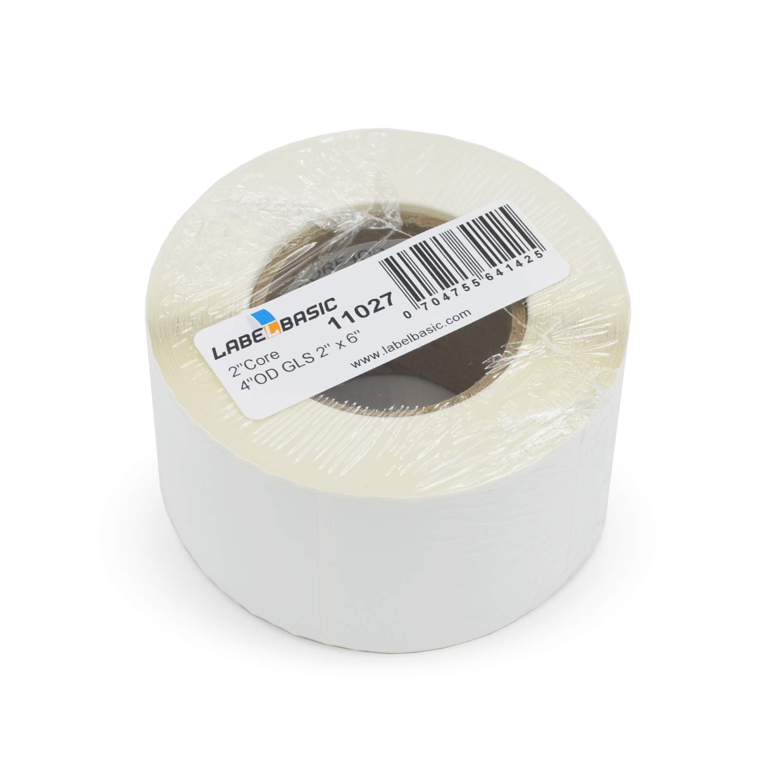 LabelBasicGlossy Inkjet Labels 2" x 6" for Epson TM-C3500, TM-C3400, Primera LX500 and LX400, 200 Labels/Roll on a 2 Inch Core