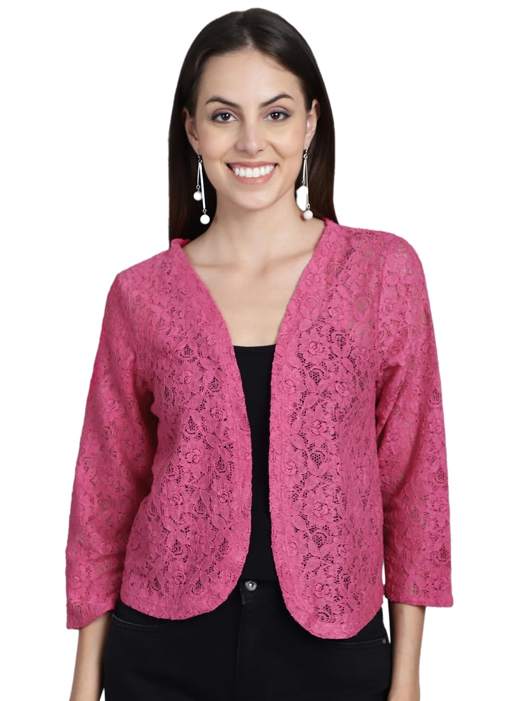 dressitude Women Self Design Lace Regular Front Open Shrug-picture-18