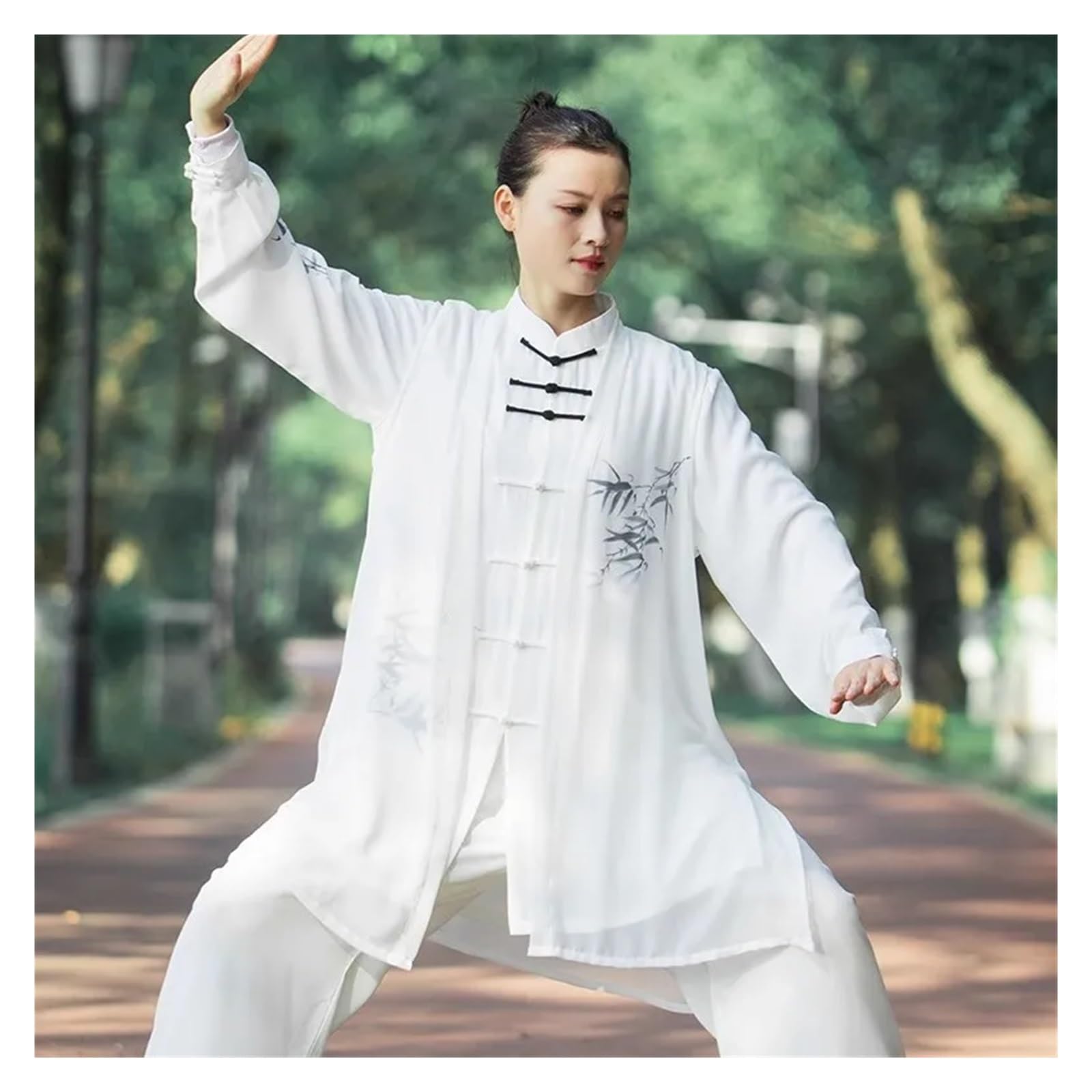 Traje de Tai Chi Color degradado manga larga, traje práctica, conjunto actuación artes marciales