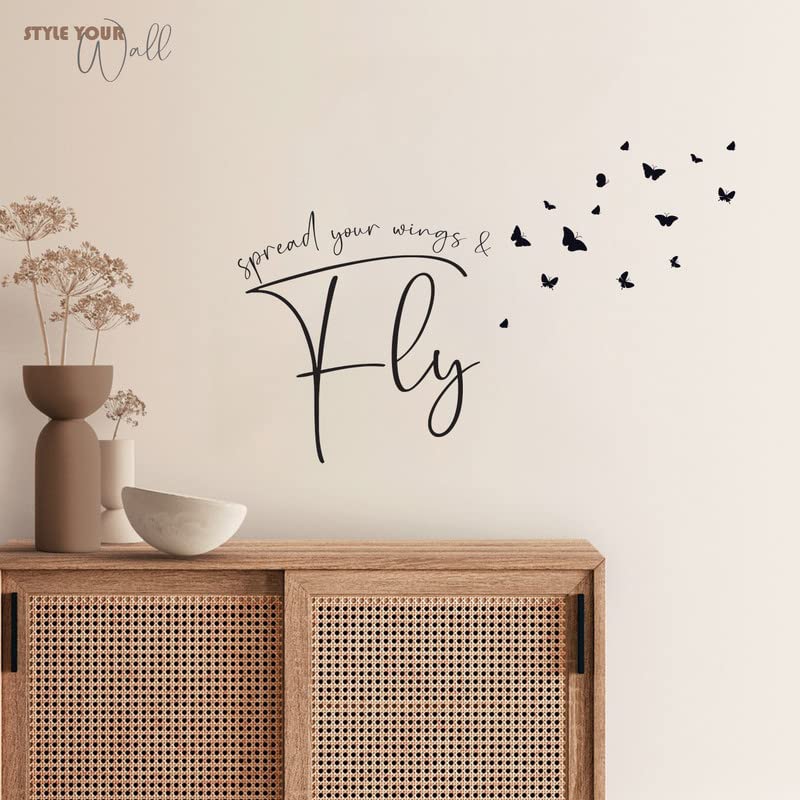 Image of Kotart - Butterfly Printed Vinyl Wall Stickers for Living Room Bedroom Kids Room Balcony and Office Wall
