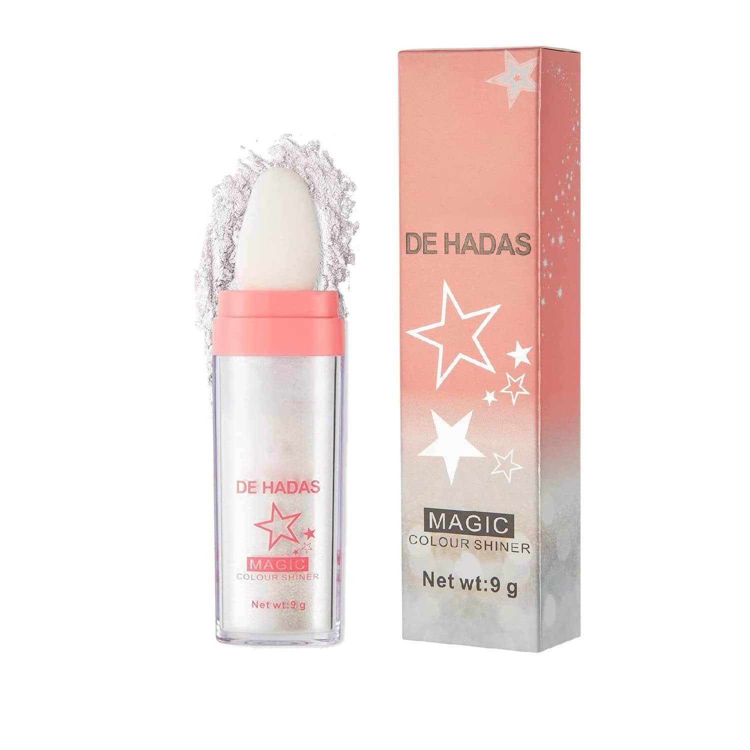 Polvo De Hadas Fairy Highlight Patting Powder,Highlighter Powder Stick,Body Brighten Shimmer Sparkle Patting Powder for Face Eyes Lips Hair Body Glow Cosmetic (White)