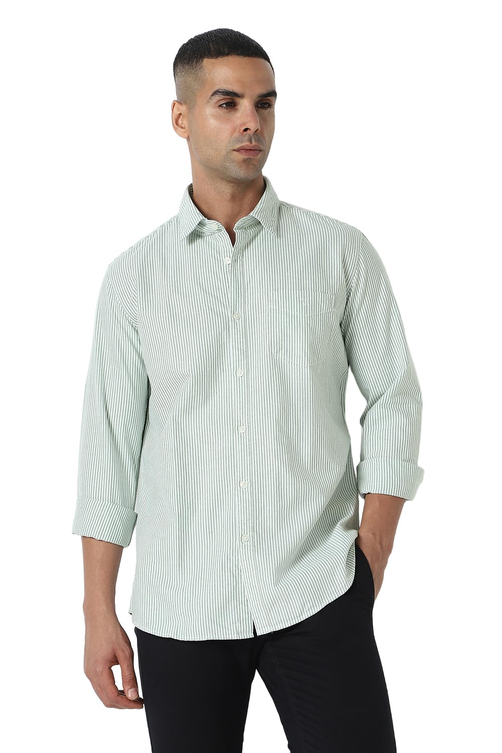 van heusen Men Cotton Modern Fit Casual Oxford Stripes Shirts| Effortless Ironing | Superior Fit-picture-18