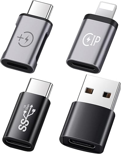 C a USB A, USB C hembras a IP macho, USB C hembra a macho tipo C, iPhone macho a C hembras, compatible con iPhone 14 13 12 11 8, portátil, PC, banco