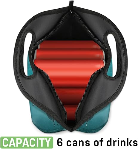 Miniatura 5 de Bolsa de almuerzo con aislamiento de animales marinos, bolsa de almuerzo reutilizable para hombres y adultos, lonchera de neopreno para trabajo,