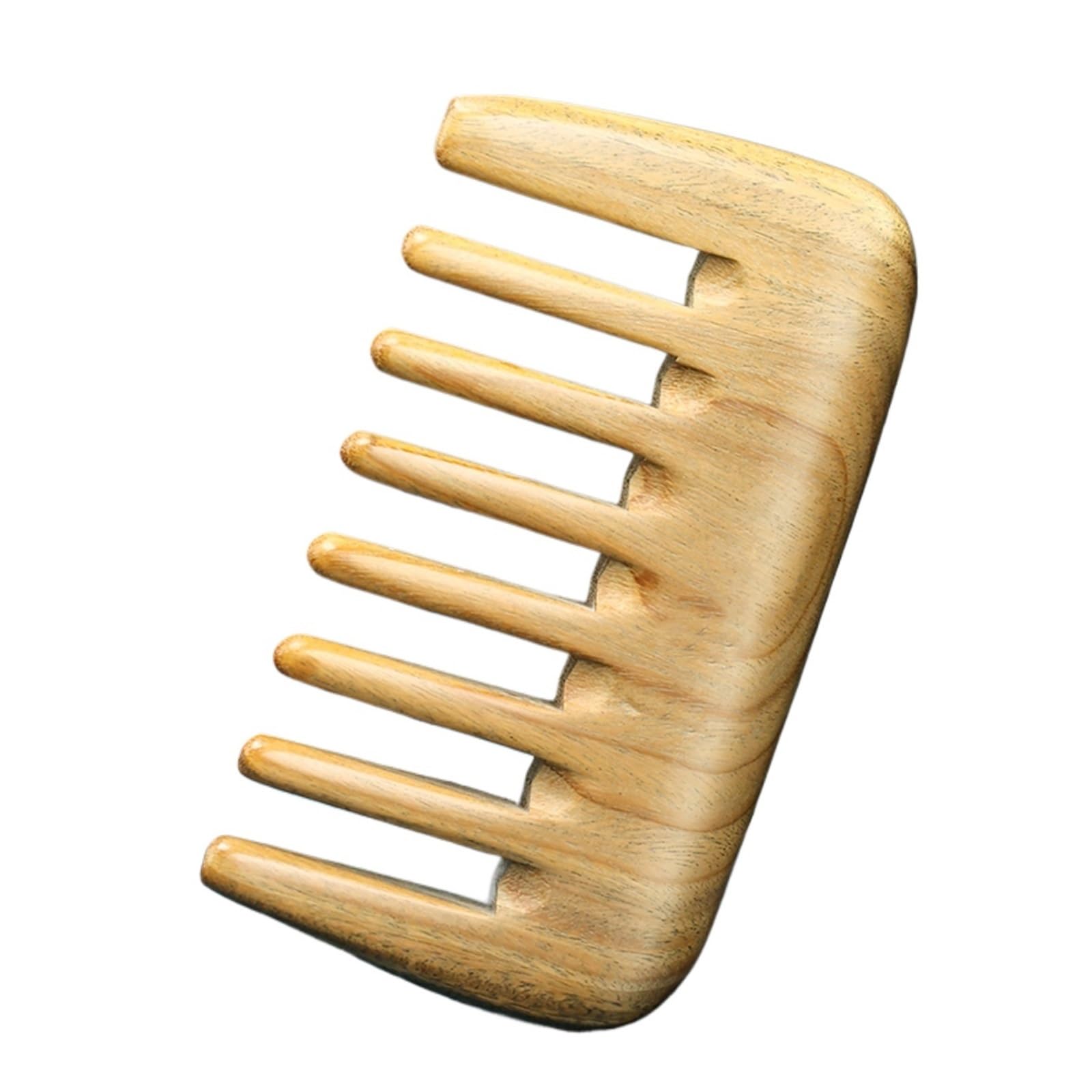 Peine portátil para el Cabello, Peine de Masaje de Madera antiestático, Peine de sándalo Verde de Dientes Anchos, peines desenredantes para Mujeres (AA)
