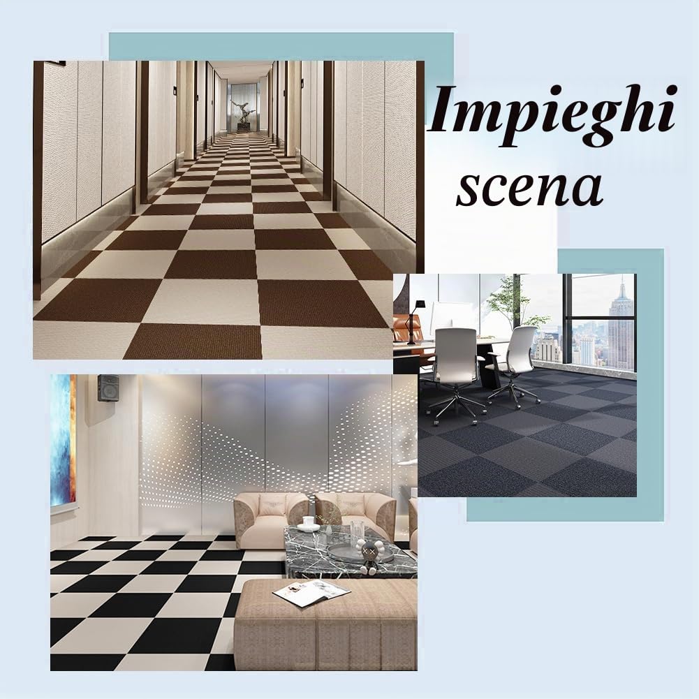 CREATCABIN 1 Rotolo Moquette Autoadesiva Antiscivolo Resistente Morbida Imbottita Piastrelle per Tappeti per Animali Domestici Tappetino Protettivo AntiGraffio per Pavimenti Fai Te 100×40cm