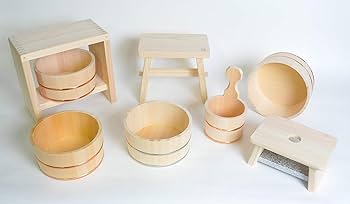 和の伝統工芸品　湯桶 Amazon｜木曽工芸 湯おけ 日本製 木製 さわら 手付き桶 銅タガ